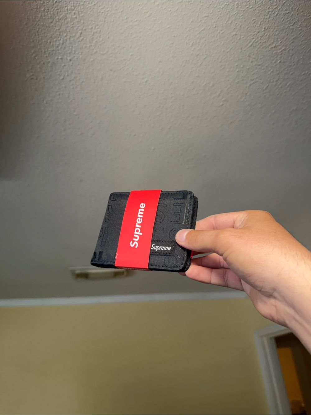 Supreme Black Money Clip Holder with Red Logo Band